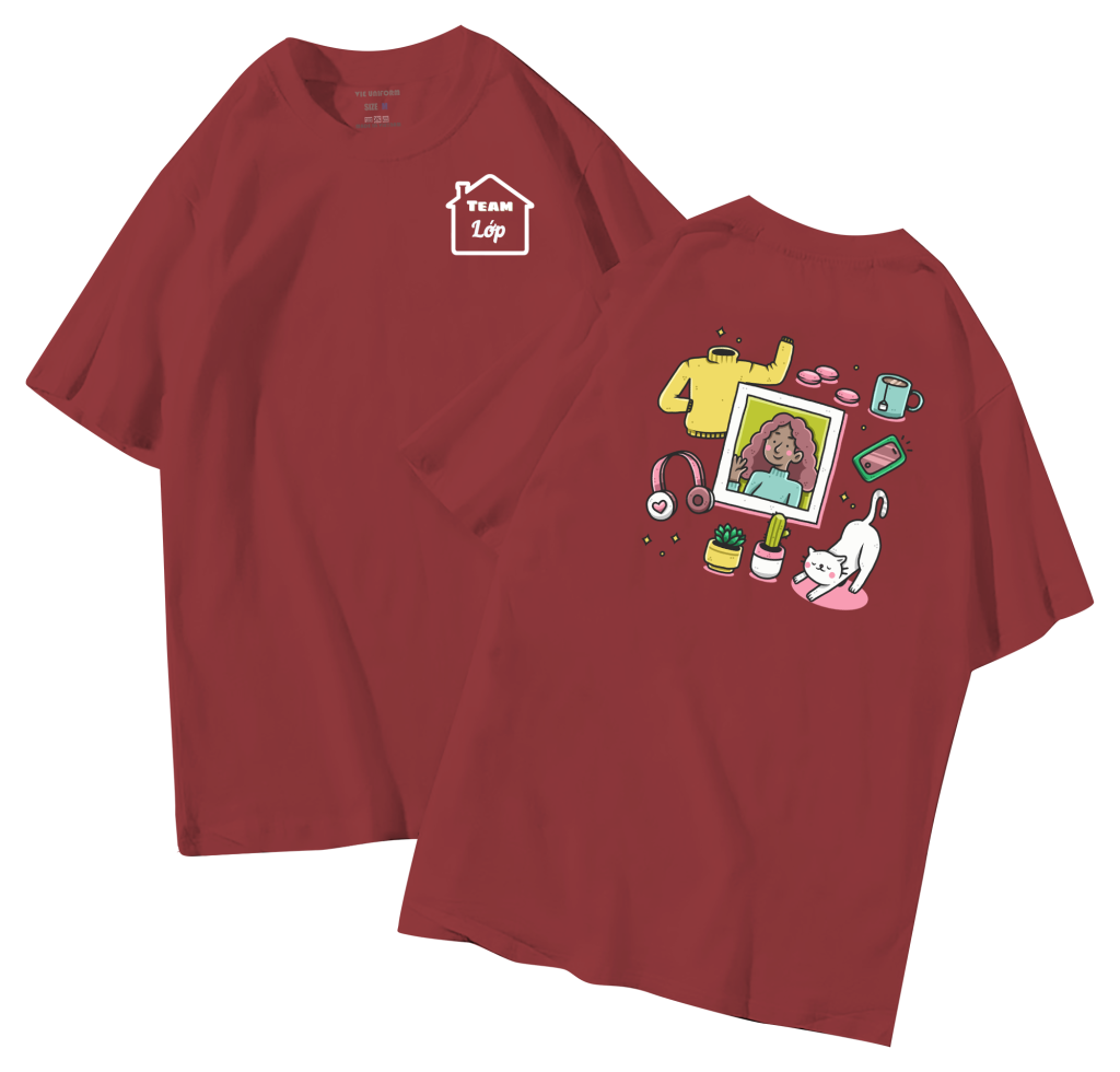 đồng phục áo lớp in hình mới nhất, hình in bên đẹp cute dễ thương