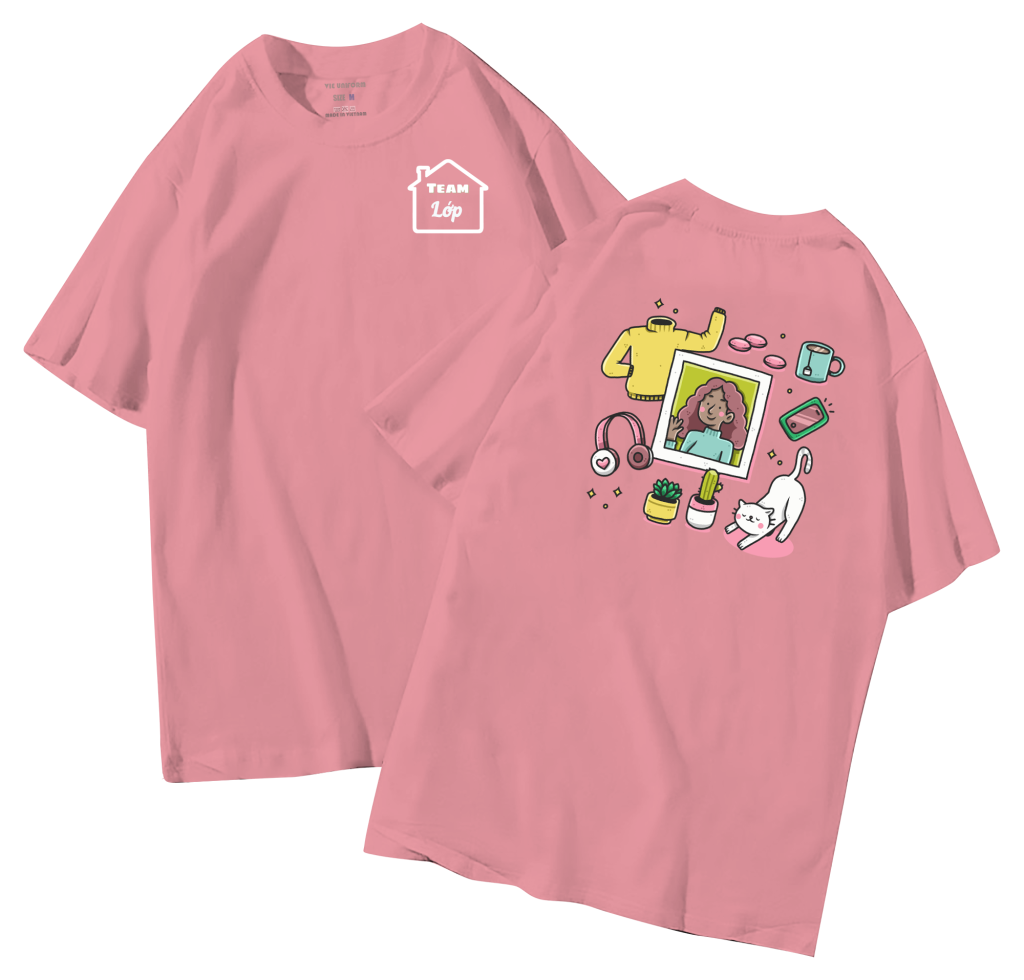 đồng phục áo lớp in hình mới nhất, hình in bên đẹp cute dễ thương