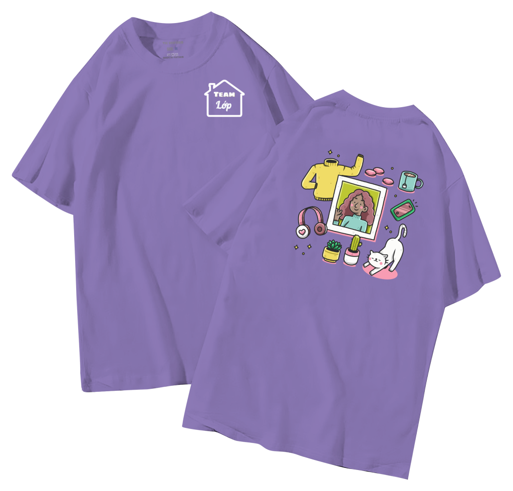 đồng phục áo lớp in hình mới nhất, hình in bên đẹp cute dễ thương