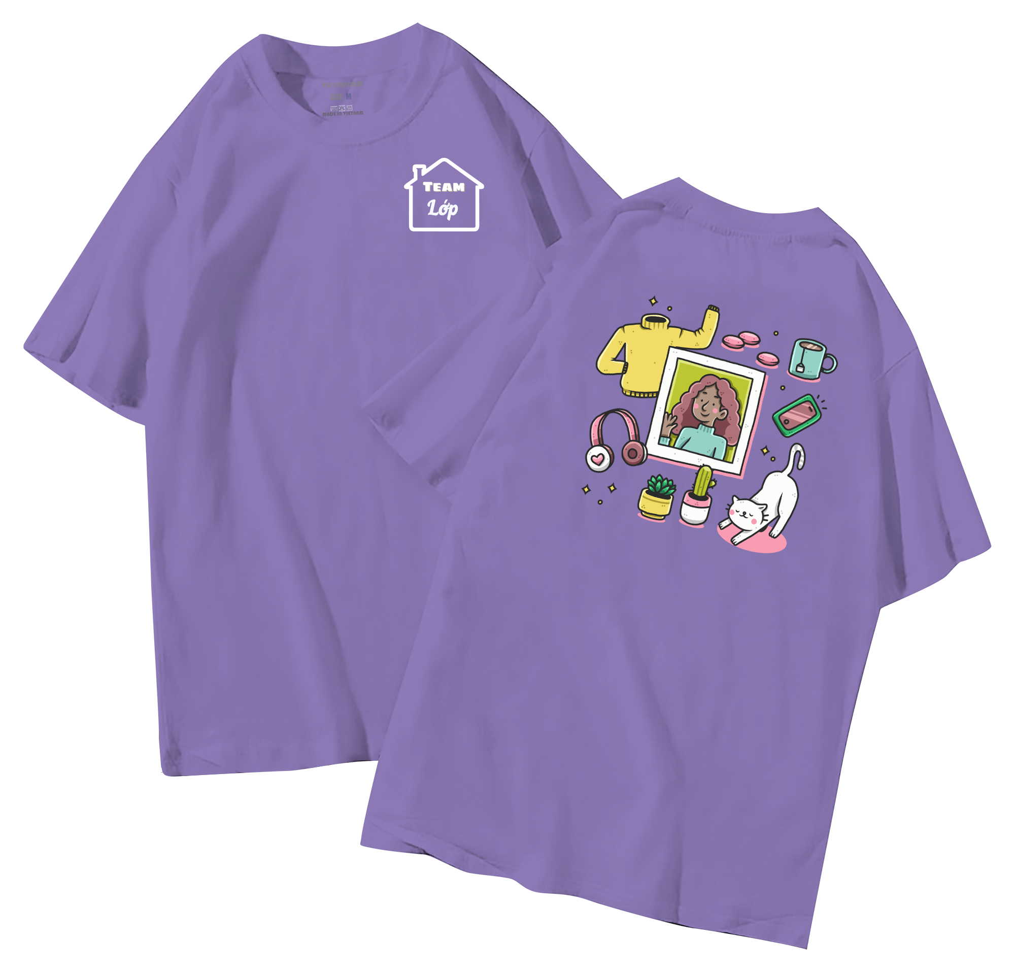 Áo lớp in hình 38.1 T đồng phục áo lớp in hình mới nhất, hình in bên đẹp cute dễ thương