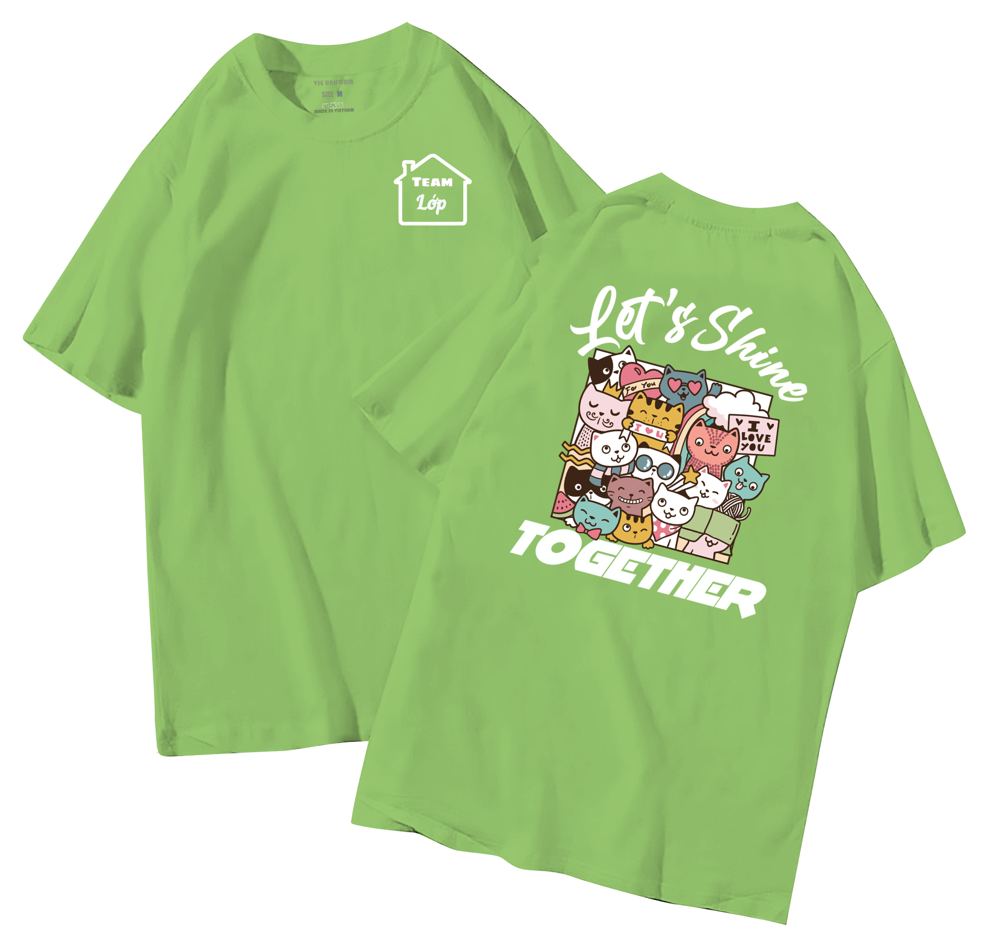 Áo lớp in hình 38.2 COM đồng phục áo lớp in hình mới nhất, hình in bên đẹp cute dễ thương