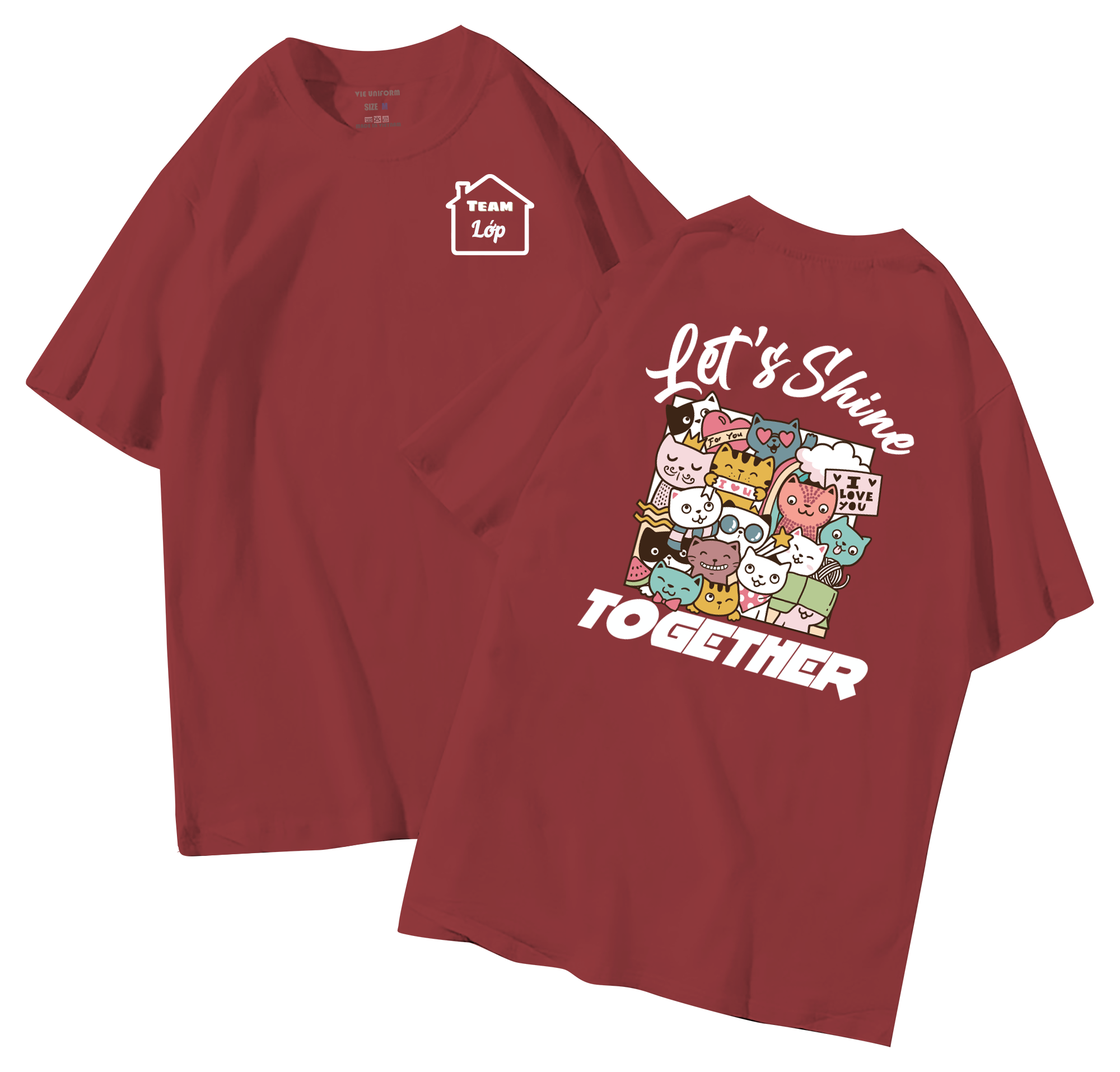 Áo lớp in hình 38.2 DD đồng phục áo lớp in hình mới nhất, hình in bên đẹp cute dễ thương