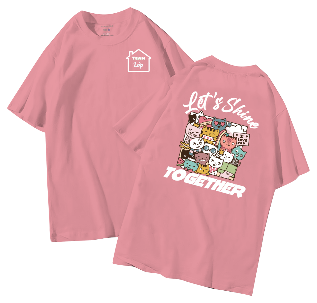 đồng phục áo lớp in hình mới nhất, hình in bên đẹp cute dễ thương