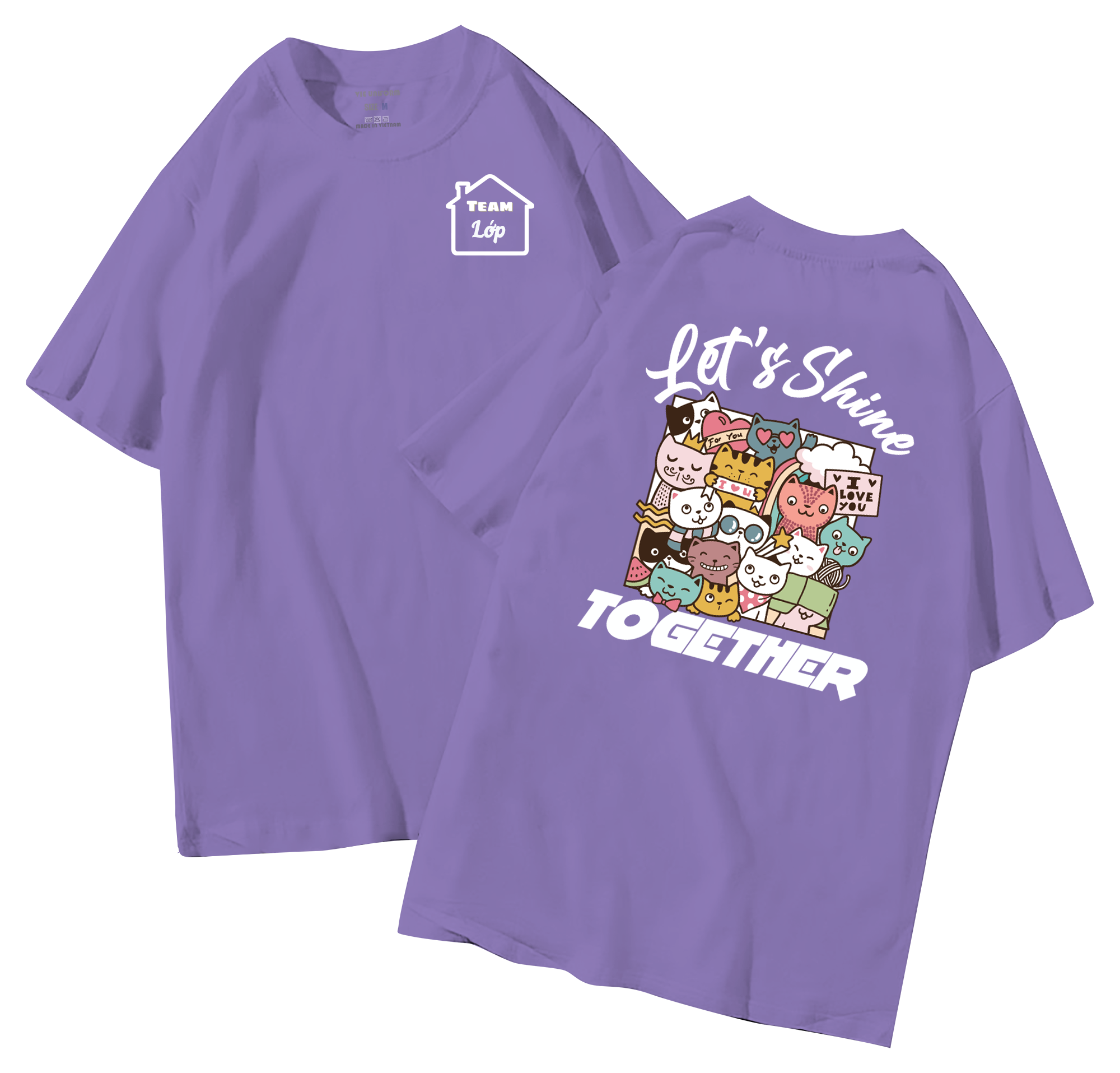 Áo lớp in hình 38.2 T đồng phục áo lớp in hình mới nhất, hình in bên đẹp cute dễ thương