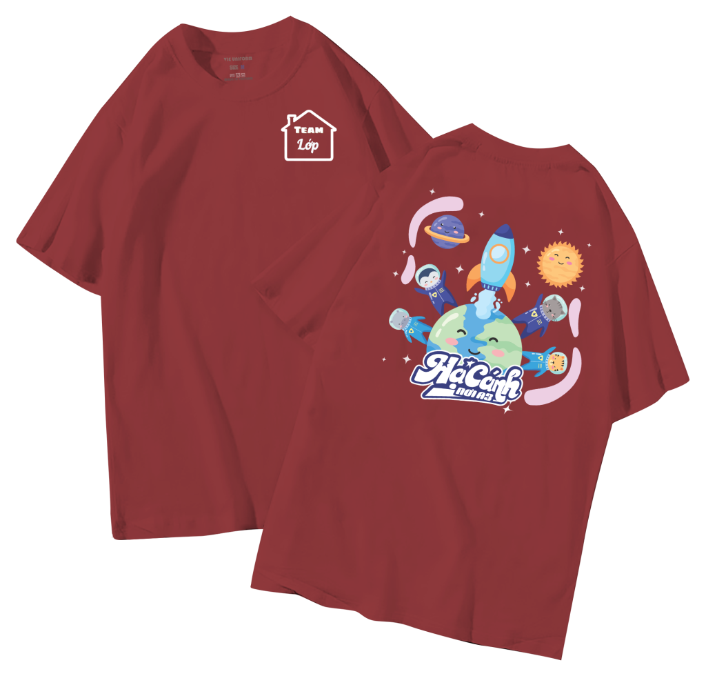 đồng phục áo lớp in hình mới nhất, hình in bên đẹp cute dễ thương