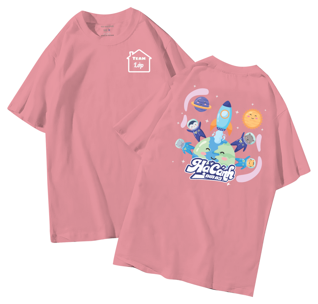 đồng phục áo lớp in hình mới nhất, hình in bên đẹp cute dễ thương