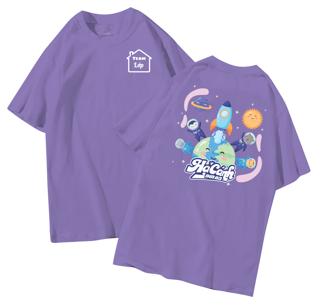 đồng phục áo lớp in hình mới nhất, hình in bên đẹp cute dễ thương