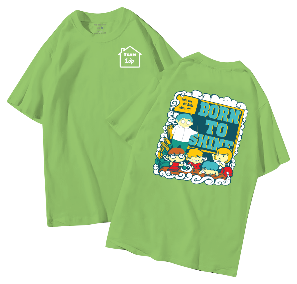 đồng phục áo lớp in hình mới nhất, hình in bên đẹp cute dễ thương