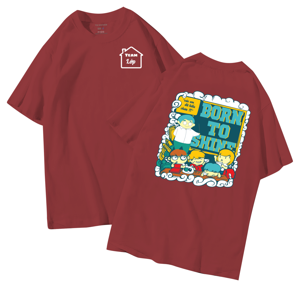 đồng phục áo lớp in hình mới nhất, hình in bên đẹp cute dễ thương