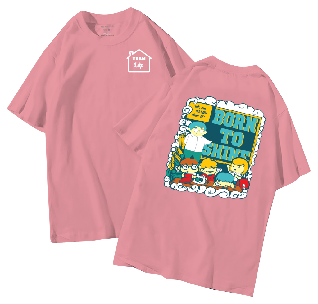 đồng phục áo lớp in hình mới nhất, hình in bên đẹp cute dễ thương