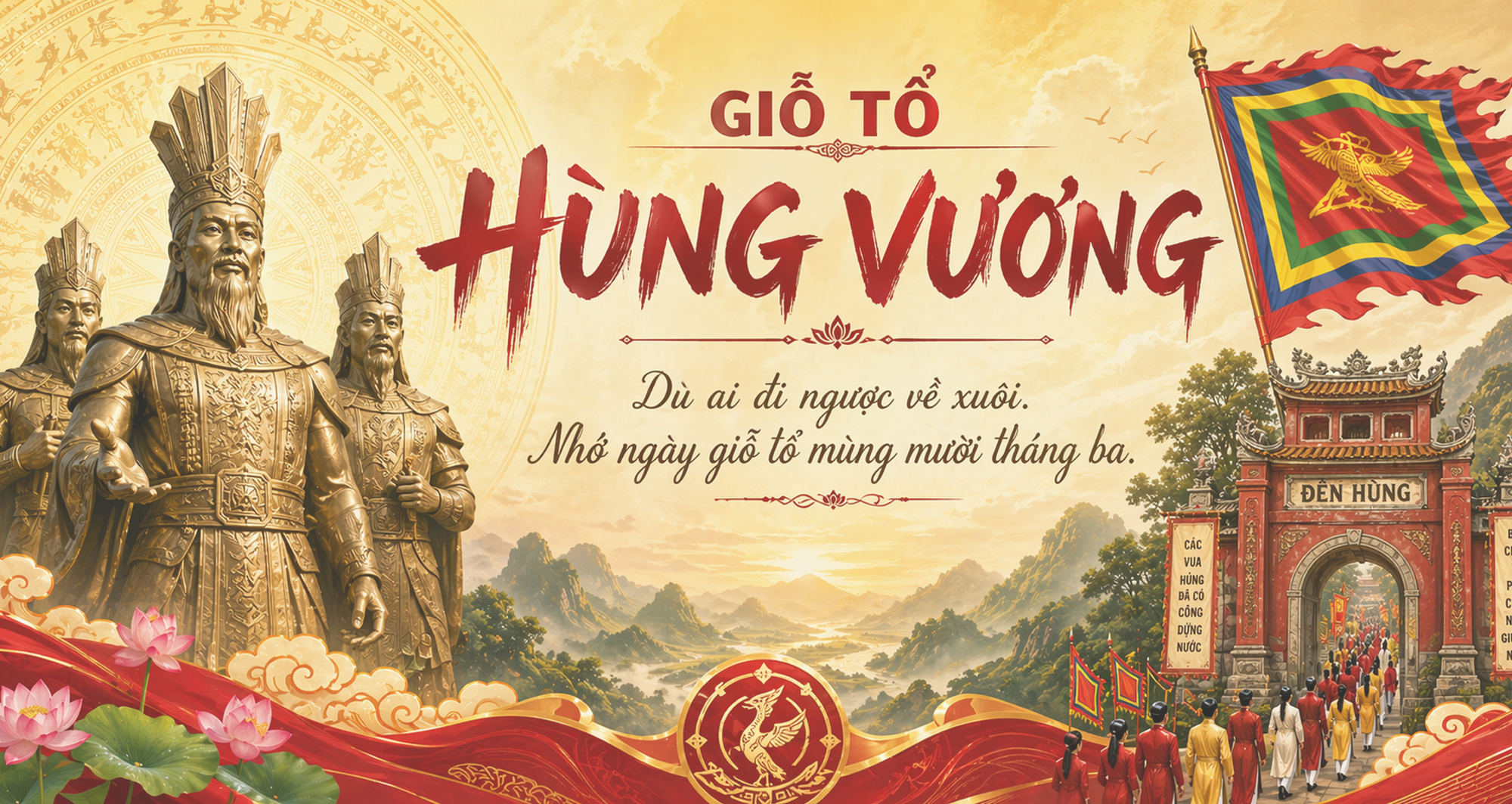 Banner giỗ tổ hùng vương