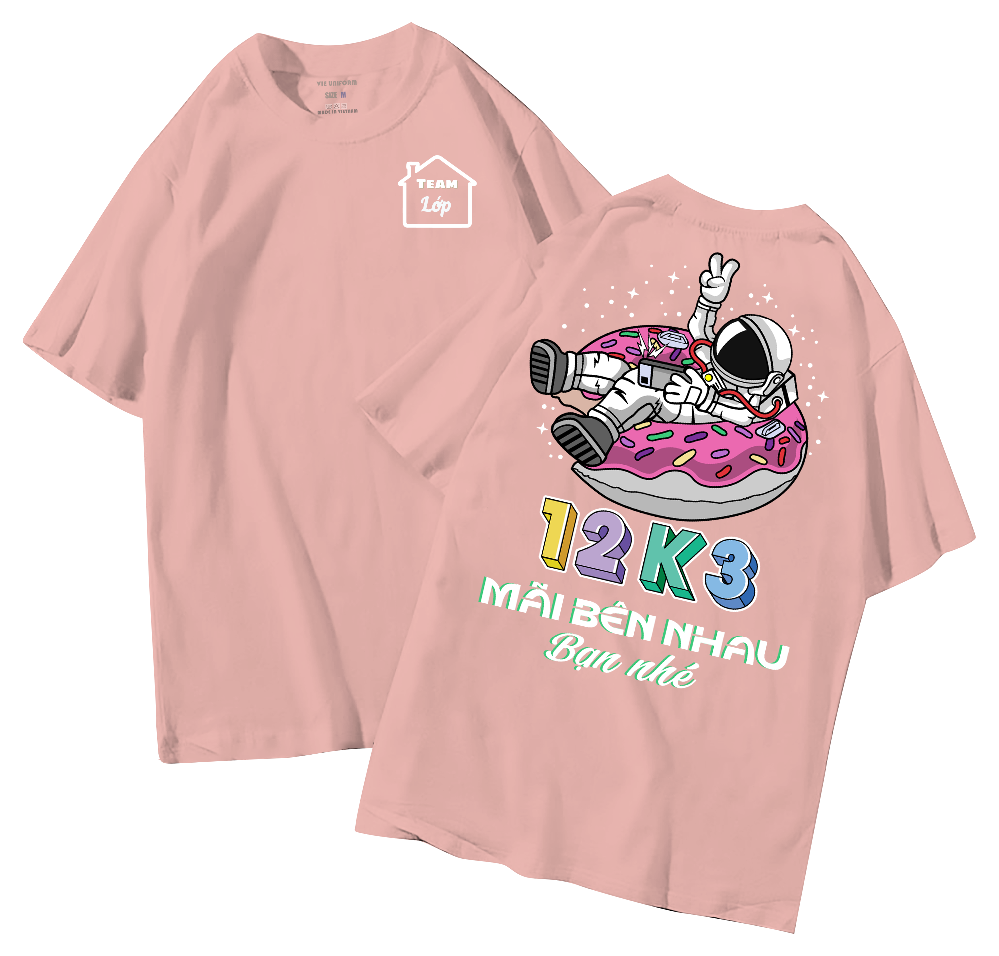 đồng phục áo lớp in hình mới nhất, hình in bên đẹp cute dễ thương