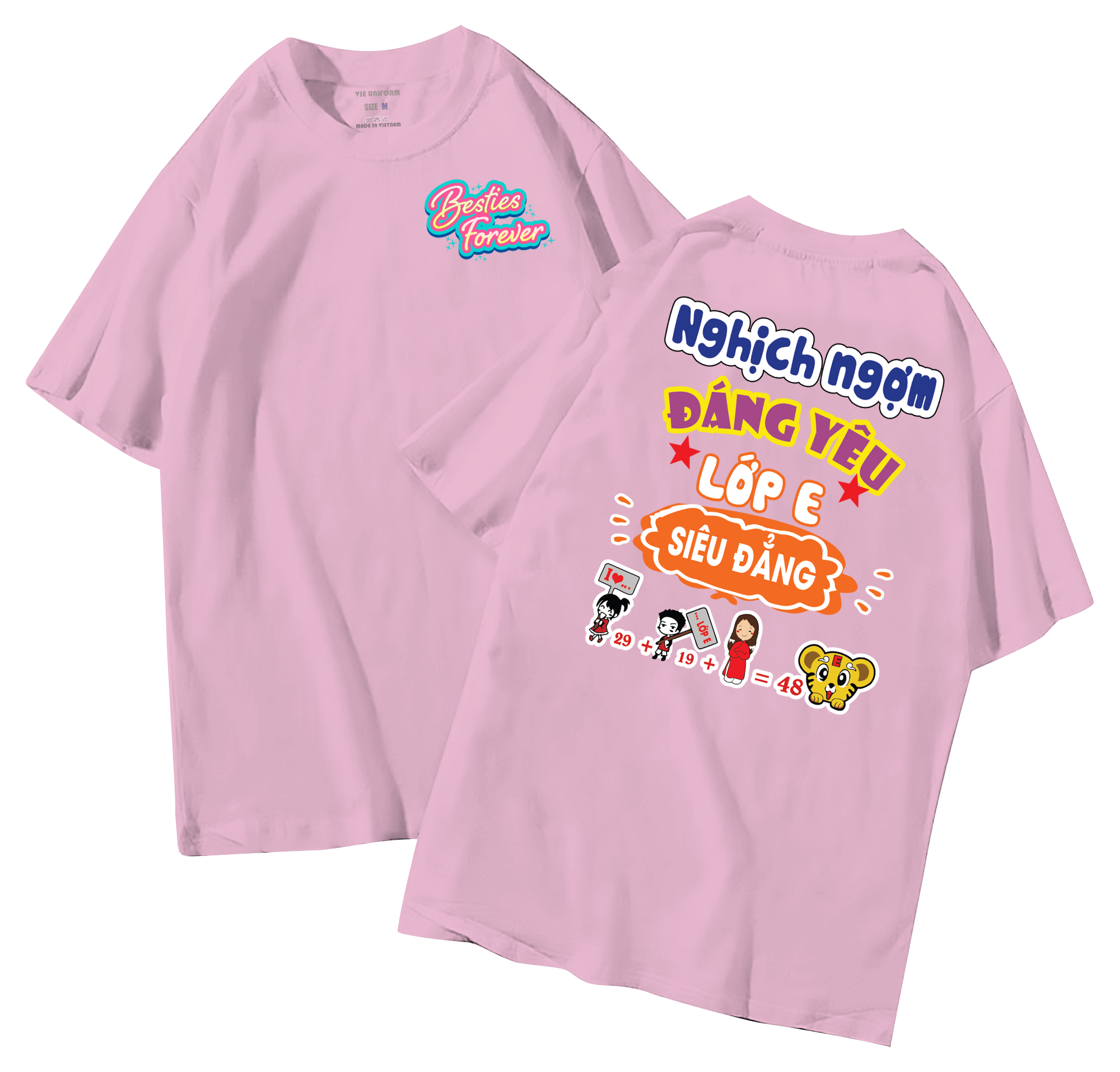 Áo lớp in hình 40.4 H đồng phục áo lớp in hình mới nhất, hình in bên đẹp cute dễ thương