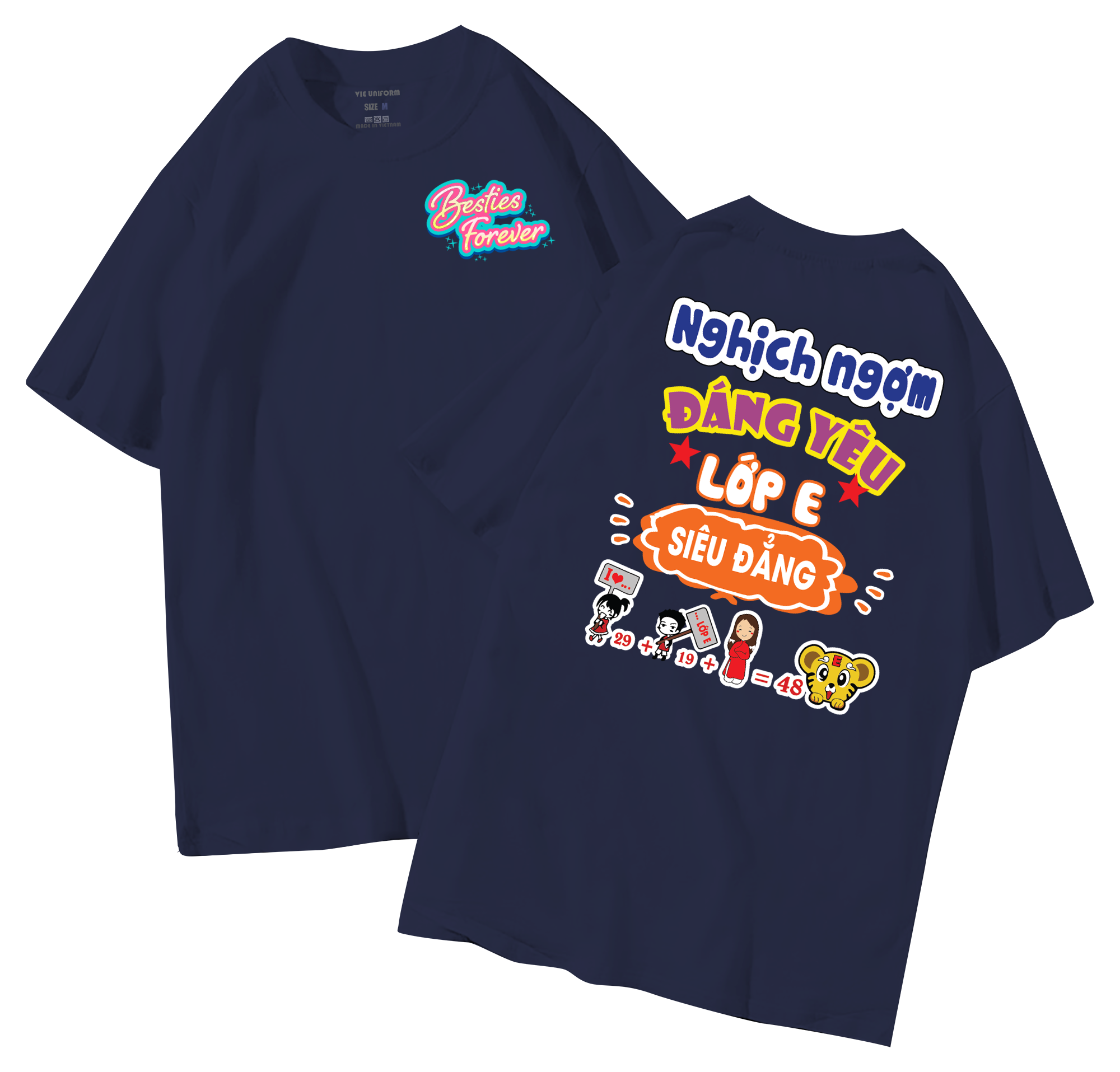 Áo lớp in hình 40.4 NAVY đồng phục áo lớp in hình mới nhất, hình in bên đẹp cute dễ thương