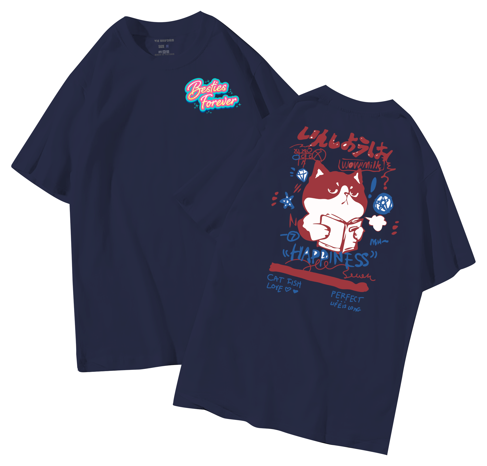 Áo lớp in hình 40.8 NAVY đồng phục áo lớp in hình mới nhất, hình in bên đẹp cute dễ thương