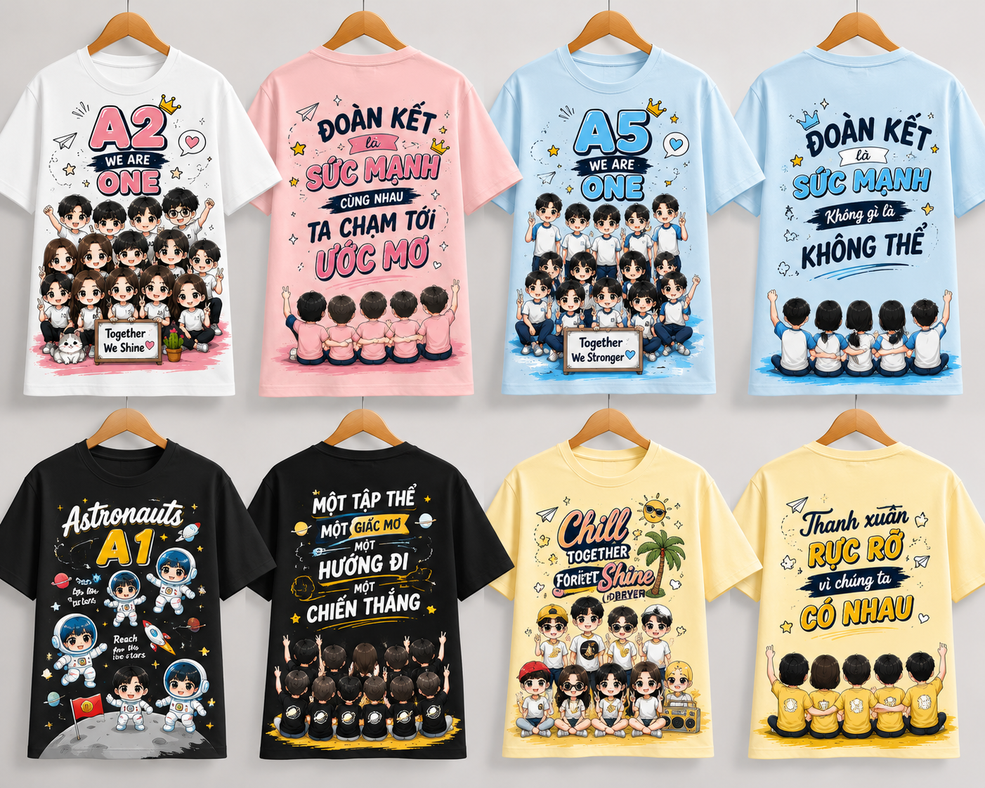 Đồng phục áo lớp chibi cổ tròn tổng hợp