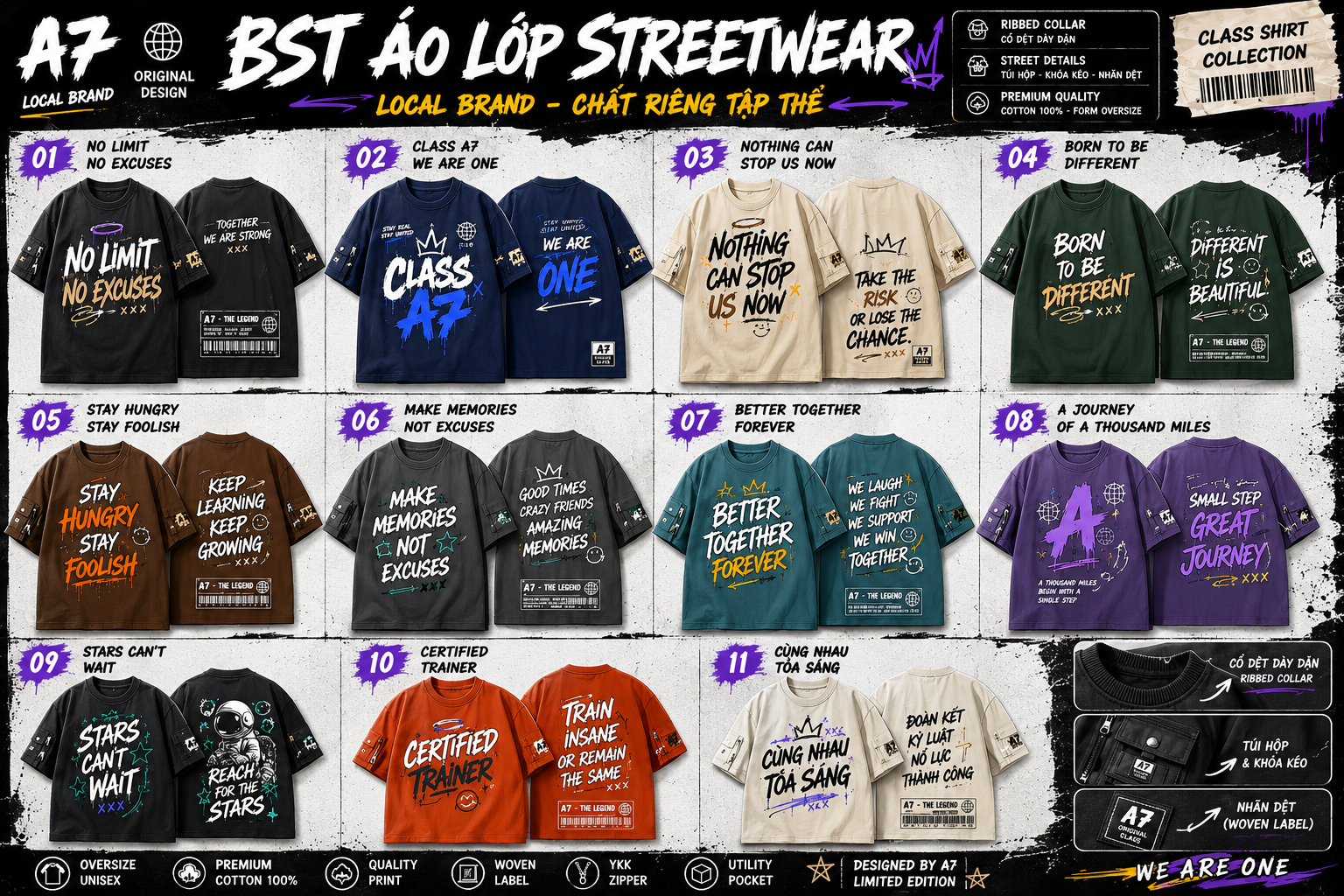 Tổng hợp các mẫu áo Áo lớp streetwear mới nhất 1