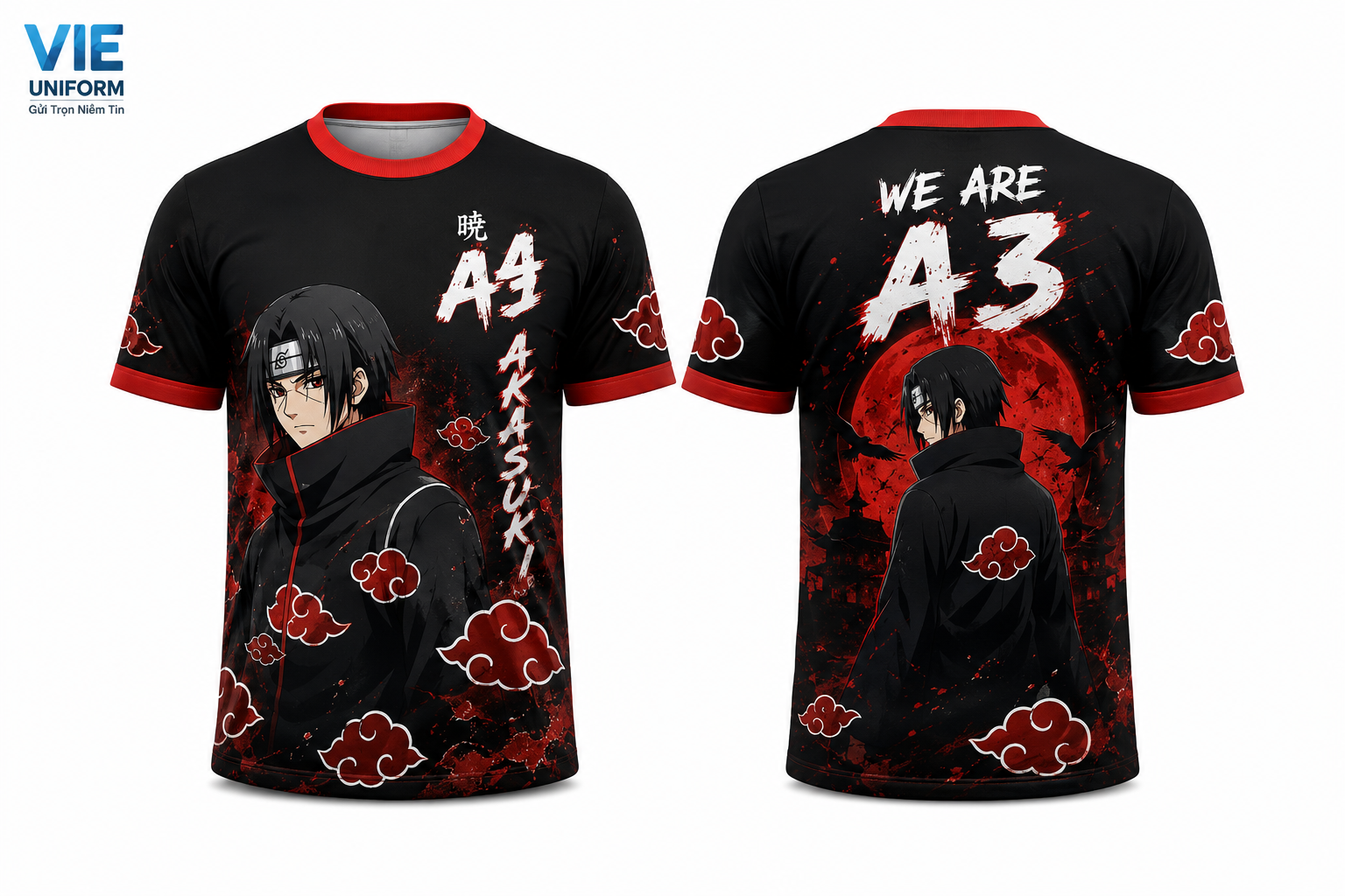 Áo lớp anime màu đen we are A3