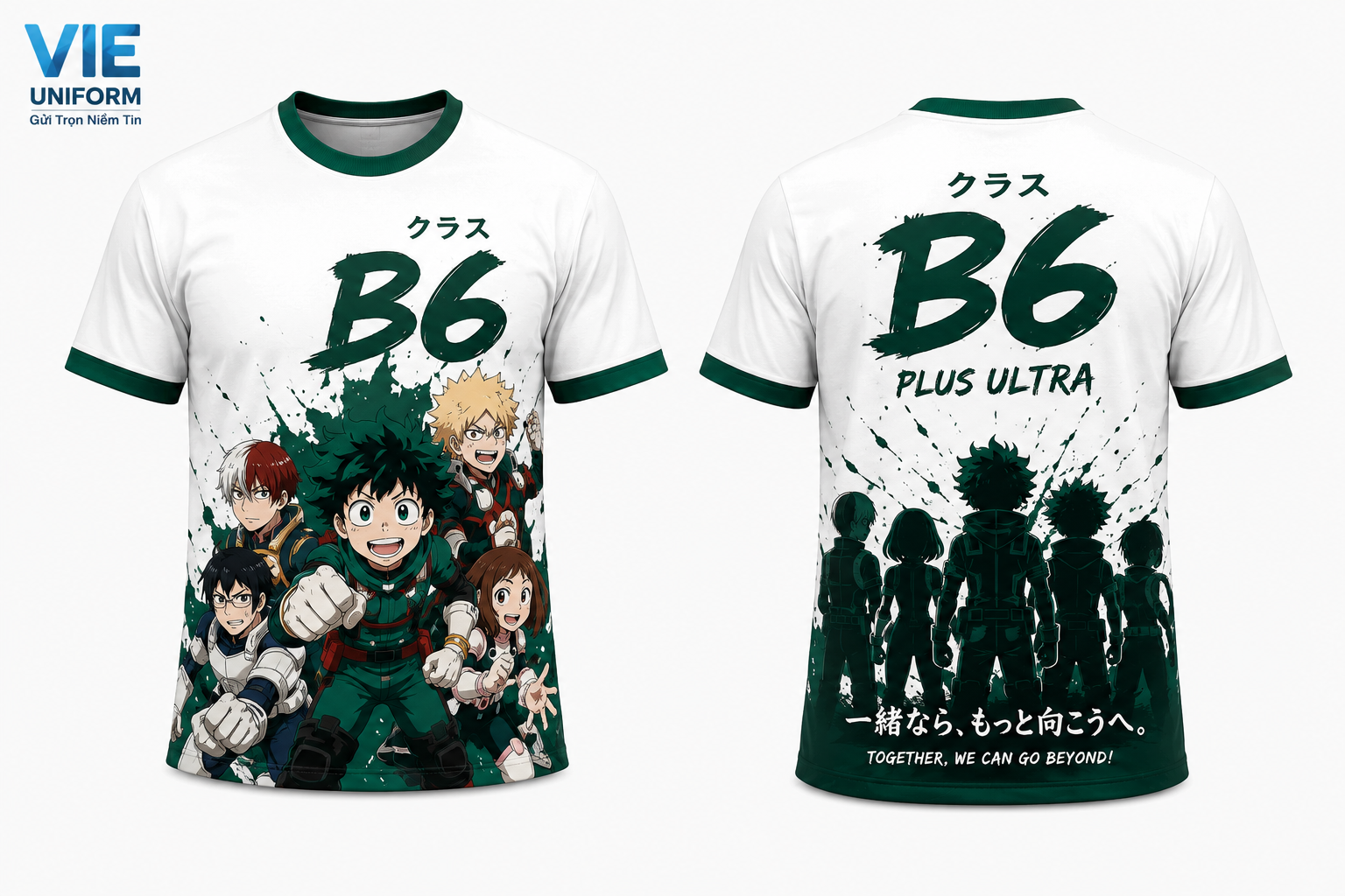Áo lớp anime màu trắng in hình B6