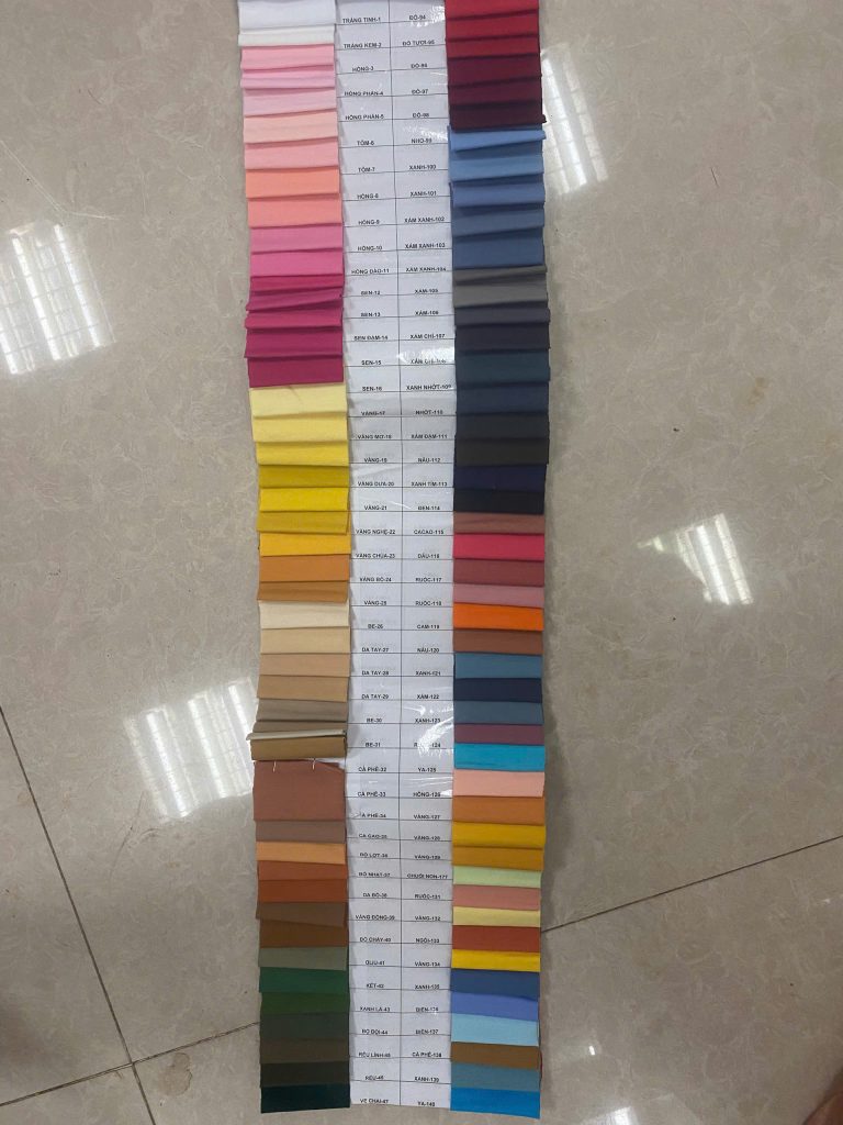 Bảng vải thun trơn 100% cotton giãn 4 chiều