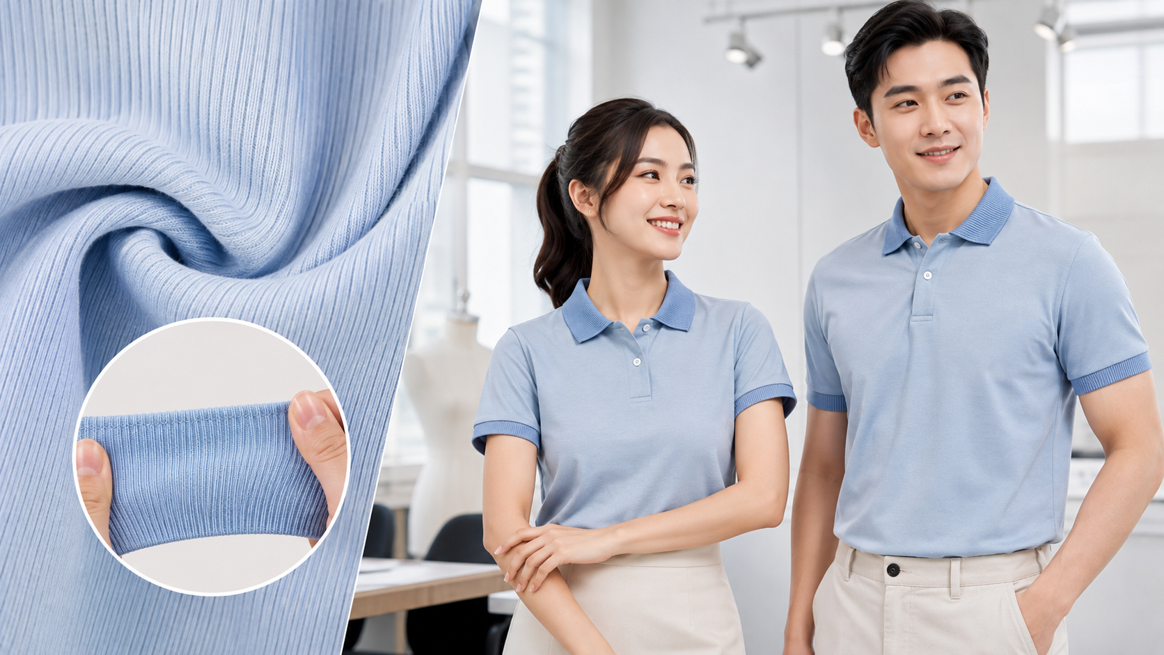 Vải thun gân may áo polo đẹp