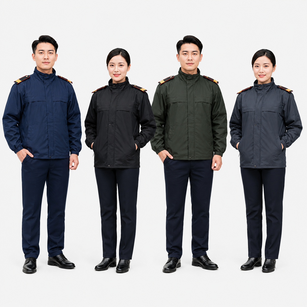 1các màu áo Mẫu áo khoác gió đồng phục bảo vệ các màu áo Mẫu áo khoác gió đồng phục bảo vệ