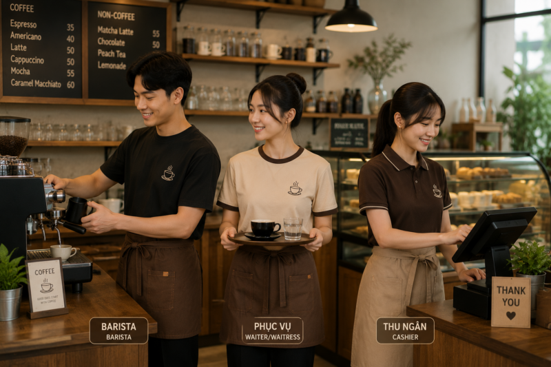 Áo đồng phục nhân viên quán cafe