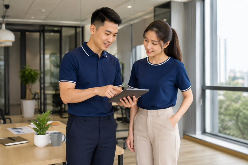 Áo polo và áo cổ tròn đồng phục công ty