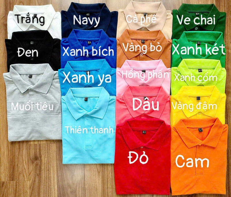 Bảng màu áo polo có sẵn