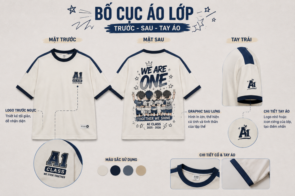 Bố cục thiết kế áo lớp trước sau