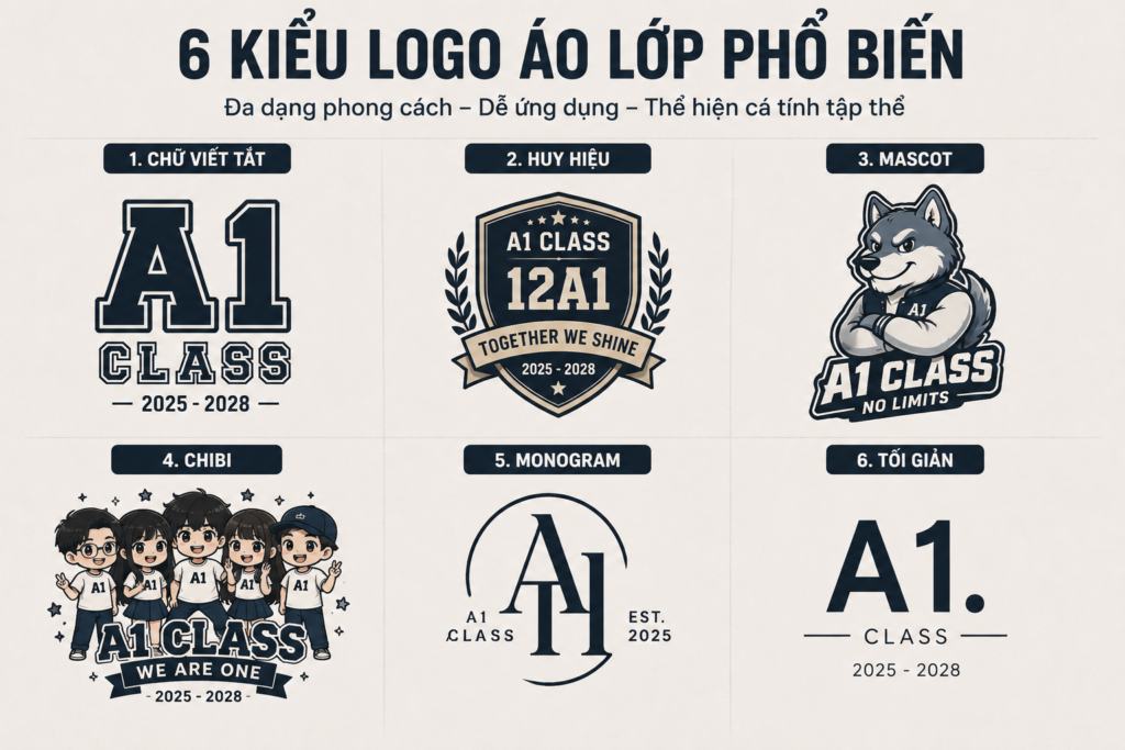 Các kiểu logo áo lớp