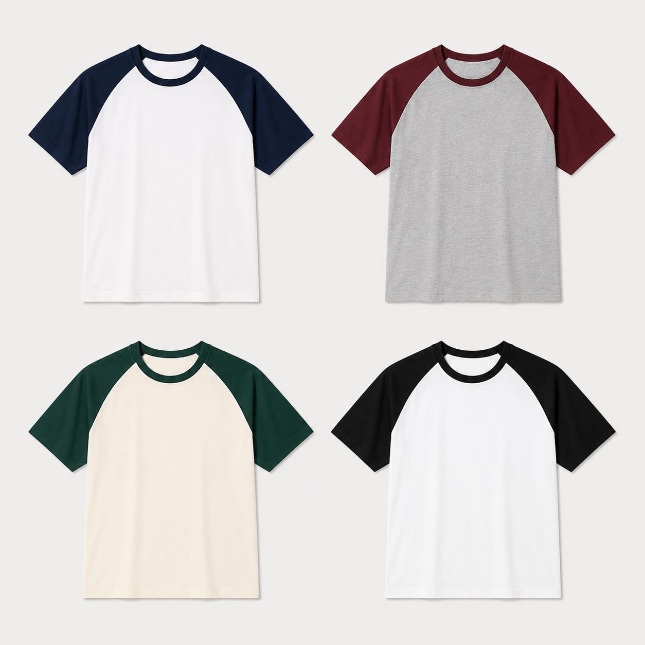Các màu Mẫu áo thun raglan đồng phục Các màu Mẫu áo thun raglan đồng phục