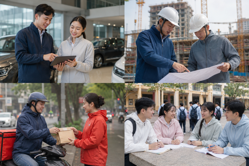 Chất liệu may áo khoác gió đồng phục