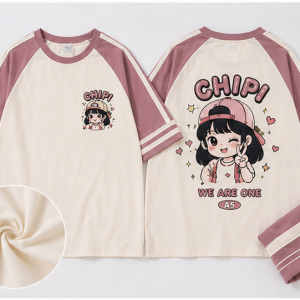 Chi tiết mẫu áo lớp chibi mặt trước mặt sau và chất liệu