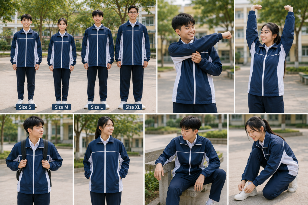 Chọn size áo khoác gió học sinh
