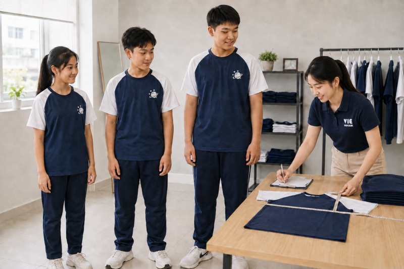 Chọn size áo lớp cho học sinh cấp 2