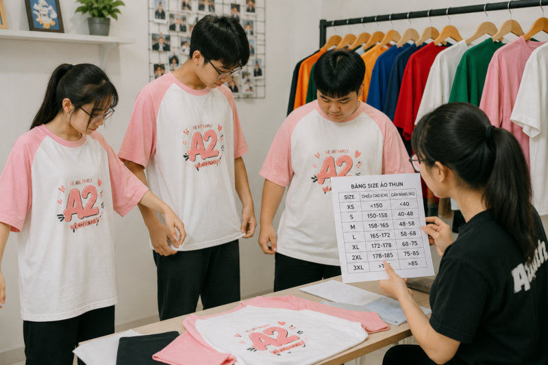 Chọn size áo lớp số lượng ít
