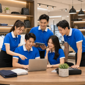 Công ty mặc Mẫu áo polo phối cổ đồng phục