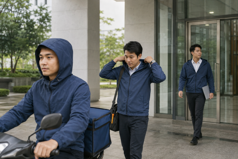 Đồng phục áo khoác gió có mũ