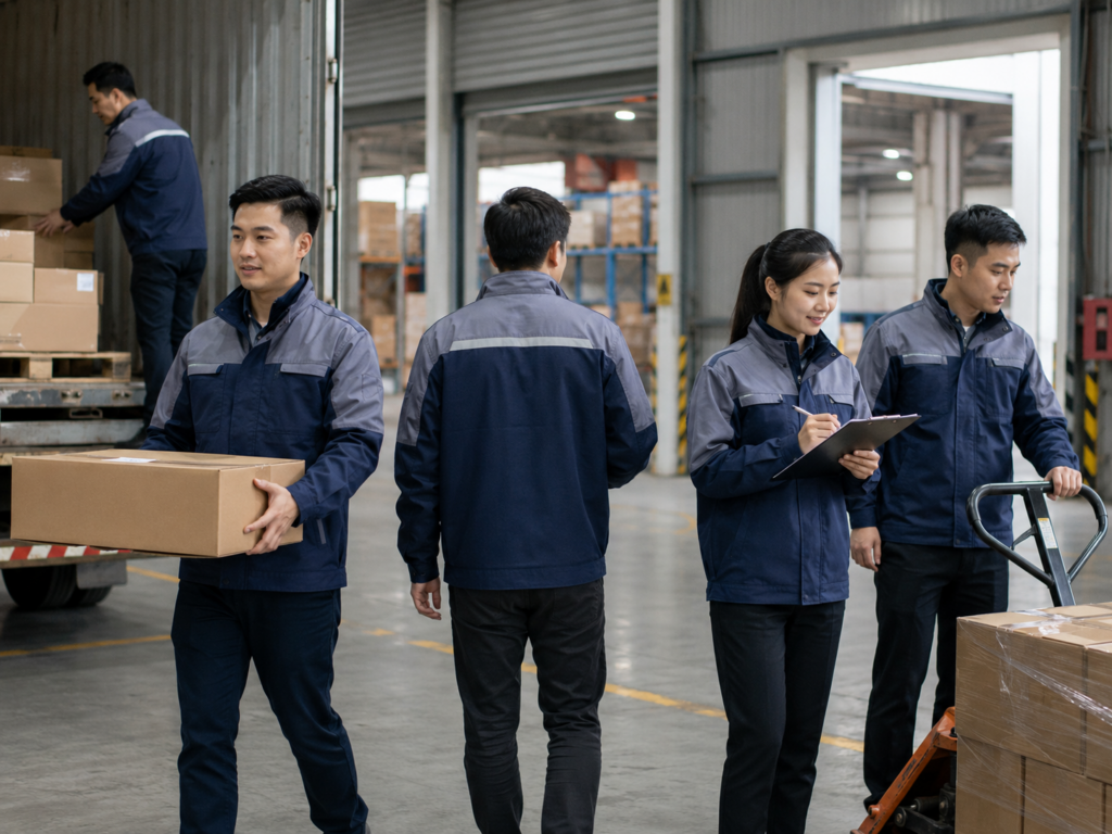 Đồng phục áo khoác gió nhà máy có phản quang