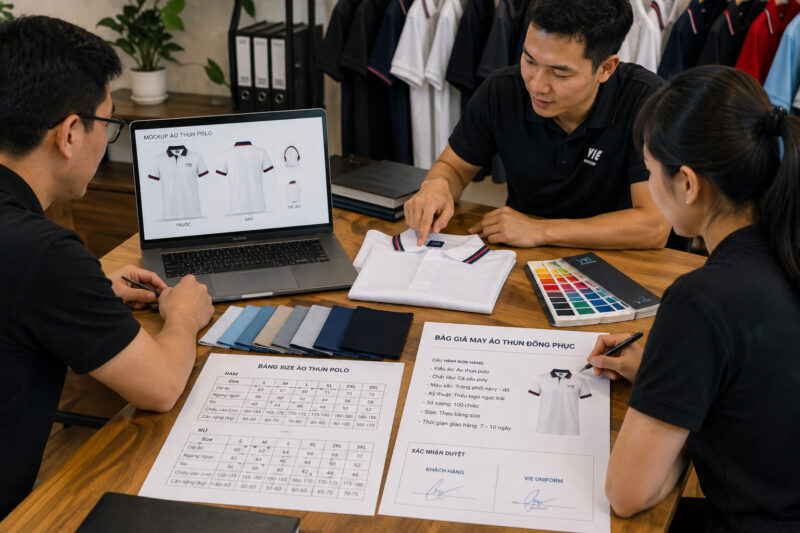 Duyệt báo giá may áo thun đồng phục