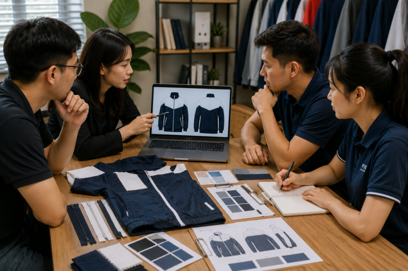 Duyệt mẫu áo khoác gió sự kiện