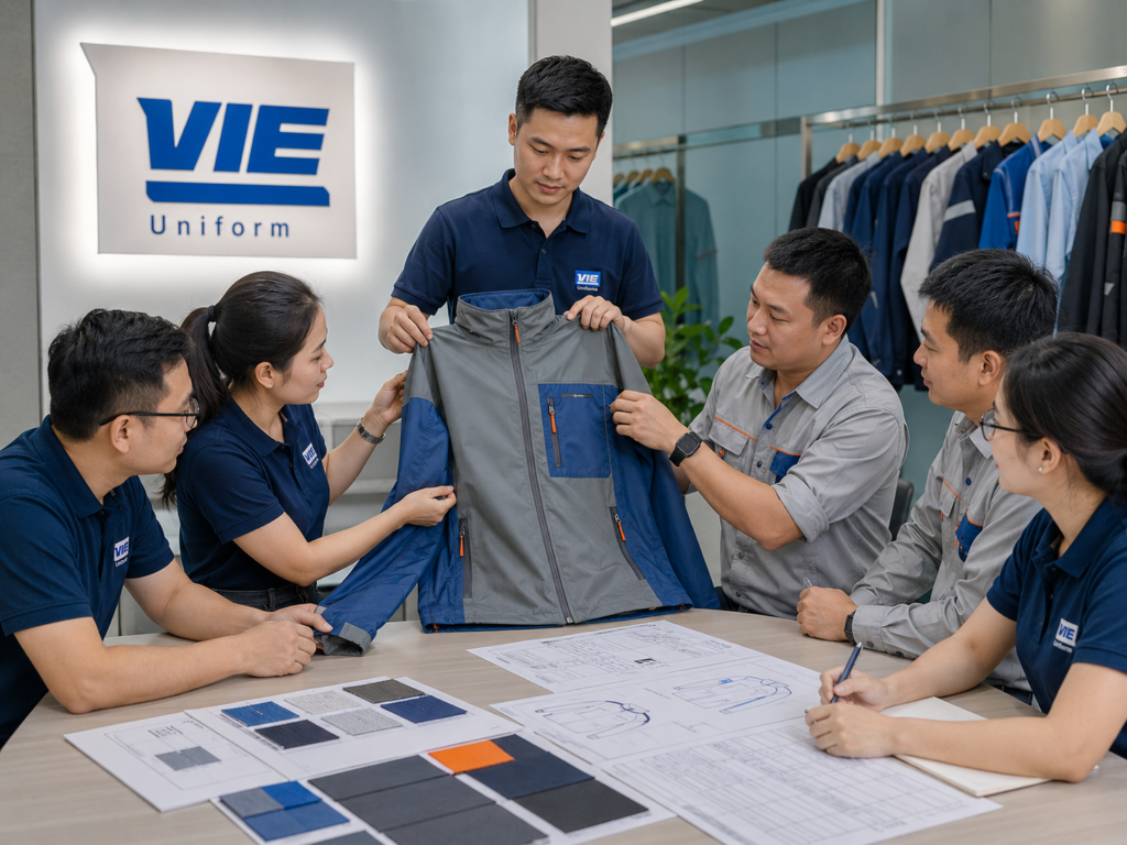 Duyệt mẫu đồng phục áo khoác gió kỹ thuật