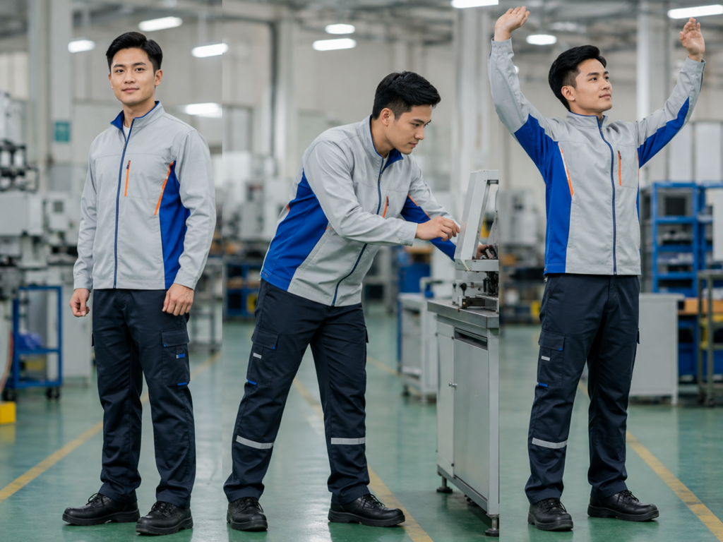 Form áo khoác gió kỹ thuật dễ vận động