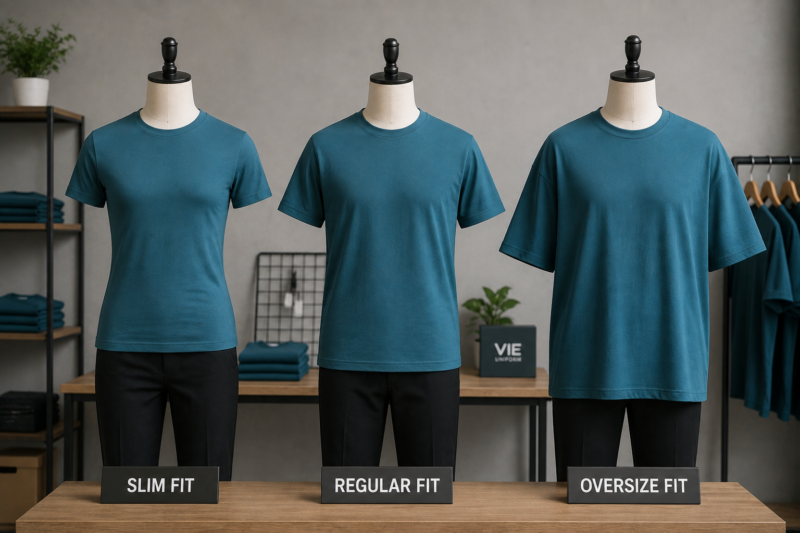 Form áo thun slim regular oversize