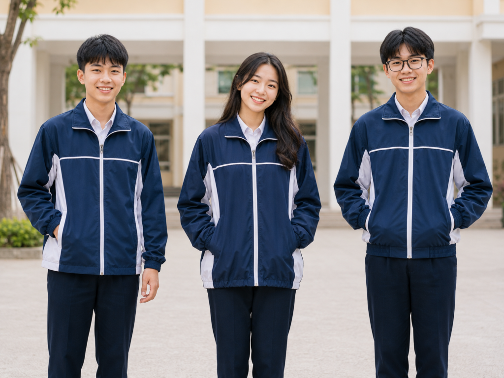 Form đồng phục áo khoác gió học sinh