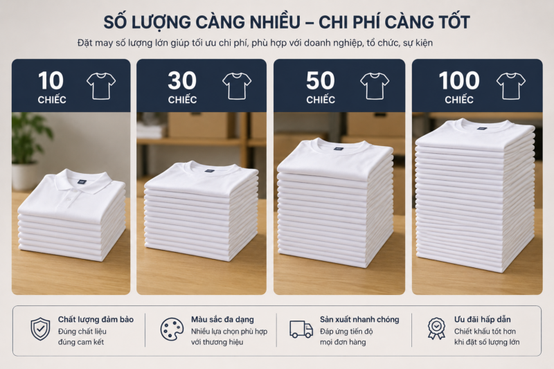 Giá áo thun đồng phục theo số lượng
