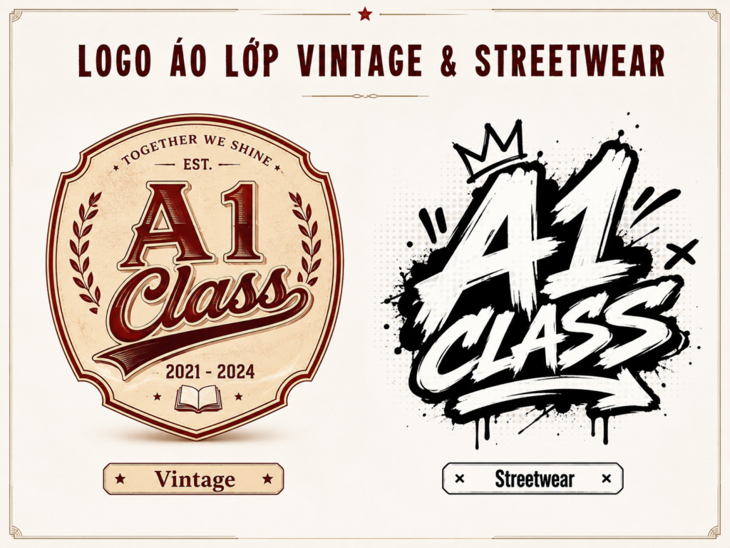 Logo áo lớp vintage streetwear