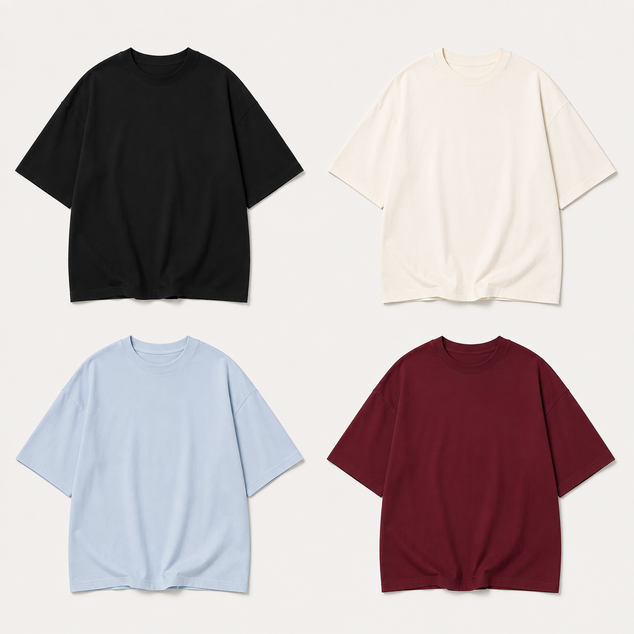 Màu áo Mẫu áo thun cổ tròn oversize đồng phục Màu áo Mẫu áo thun cổ tròn oversize đồng phục
