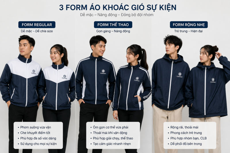 Mẫu áo khoác gió đồng phục sự kiện